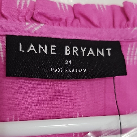 Lane Bryant Fuchsia Button-Down Blouse - Picture 2 of 6